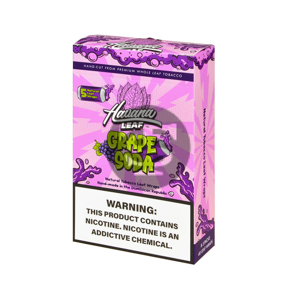 Havana Leaf Natural Tobacco Wrap Grape Soda 8x5pk