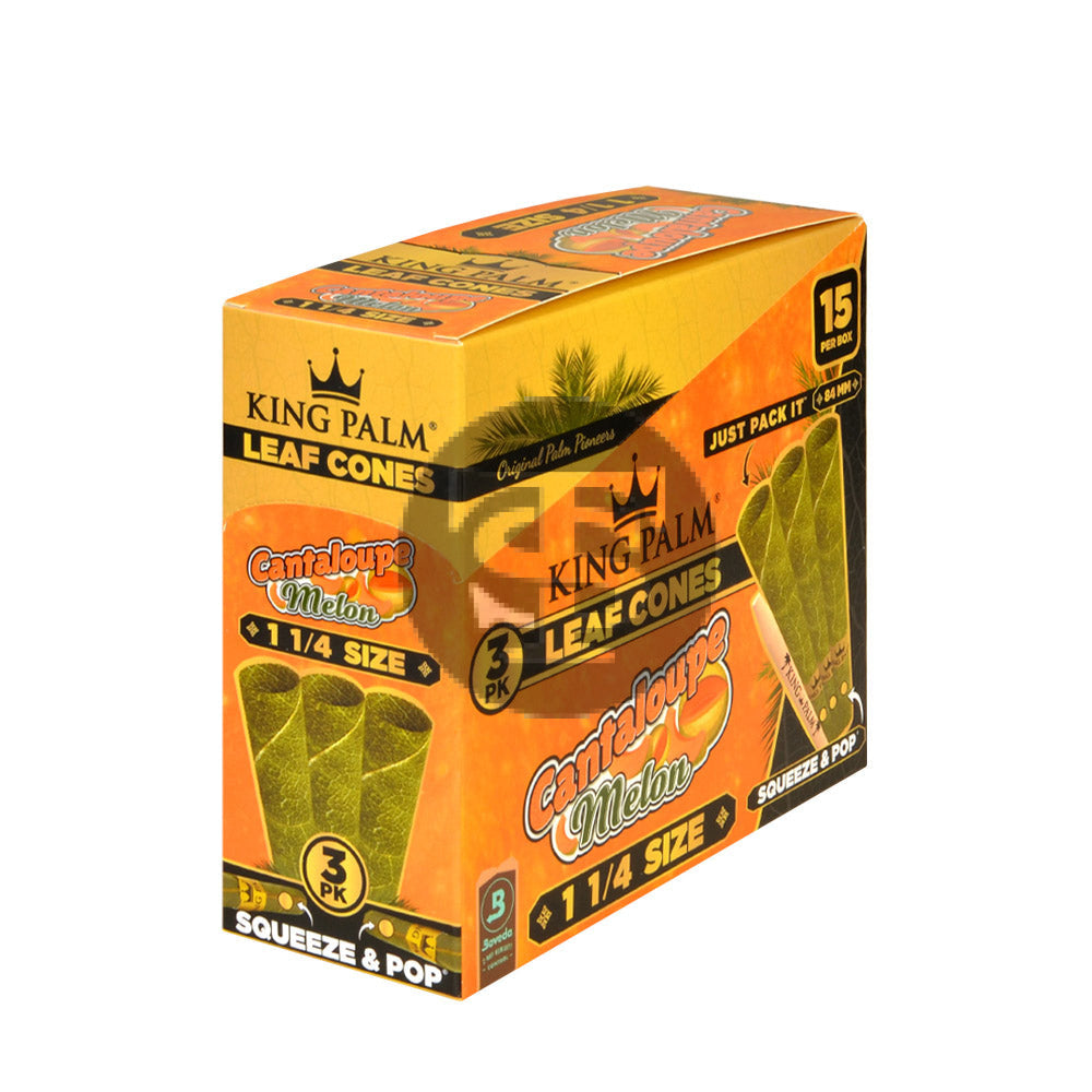 King Palm Cones 84mm 1.25 Cantaloupe Melon 15 packs of 3