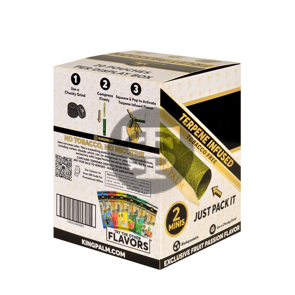 King Palm Rolls Minis Passion Fruit 20 Packs of 2