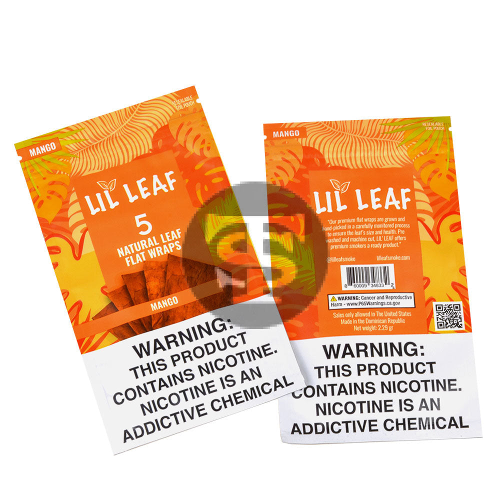 Lil Leaf Natural Flat Wraps 10 packs of 5 Mango
