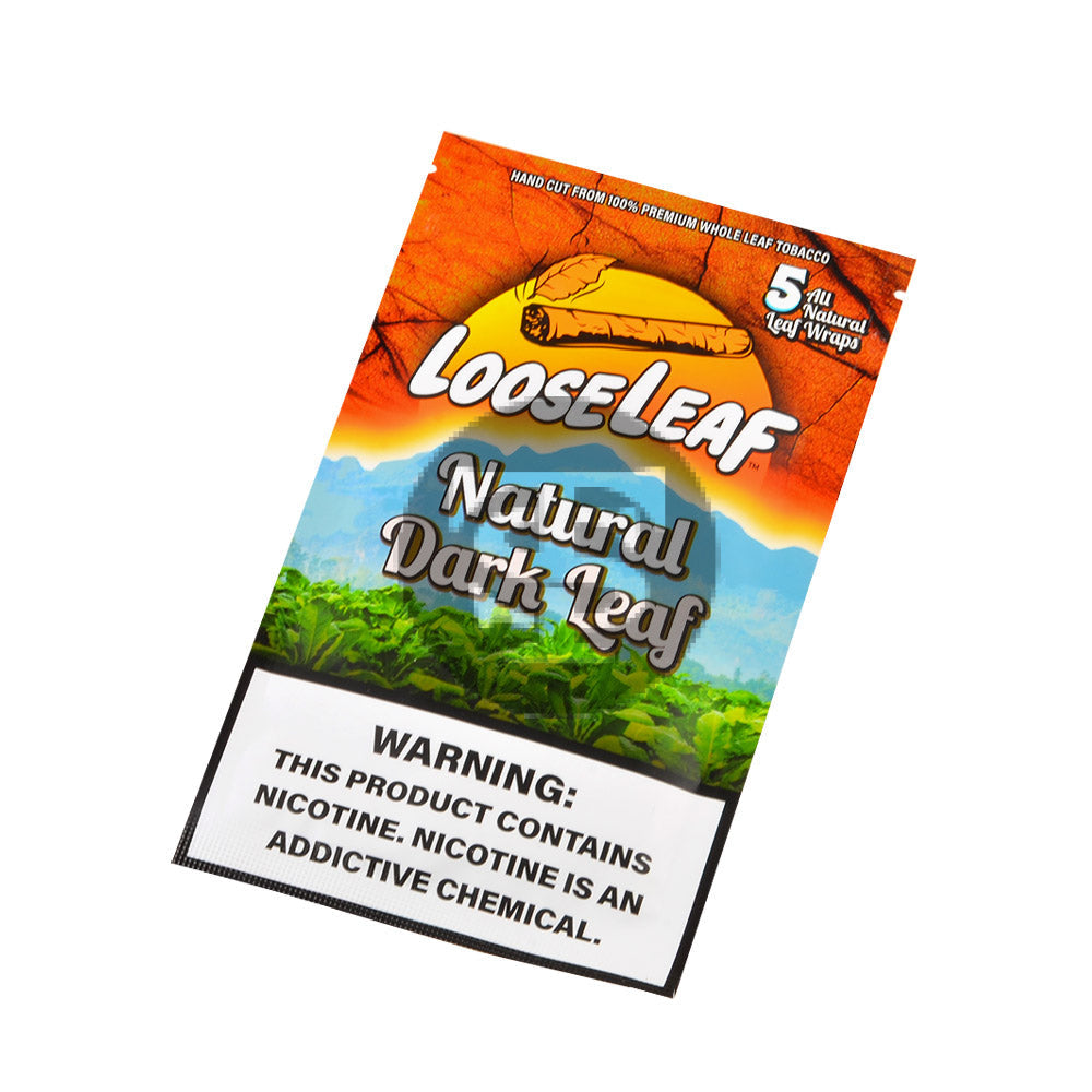 Loose Leaf Natural Dark wraps 8 packs of 5