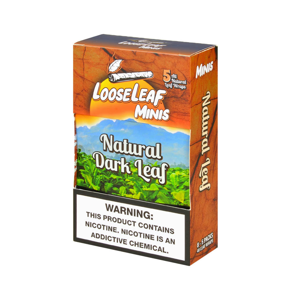 Mini Loose Leaf Natural Dark wraps 8 packs of 5
