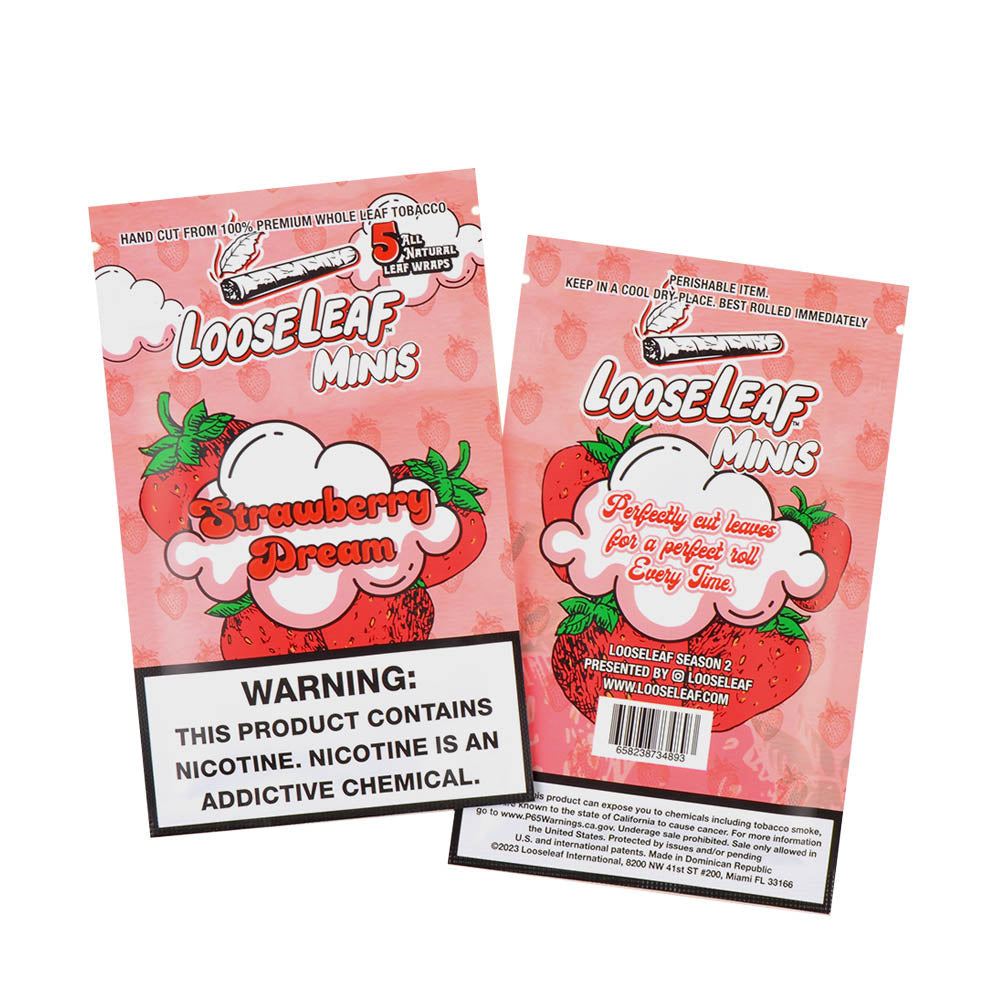 Mini Loose Leaf Strawberry Dream wraps 8 packs of 5