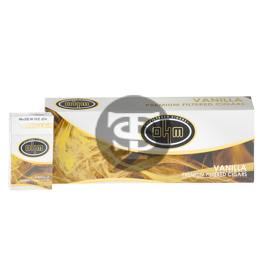 OHM Vanilla Filtered Cigars 10 Packs of 20 1