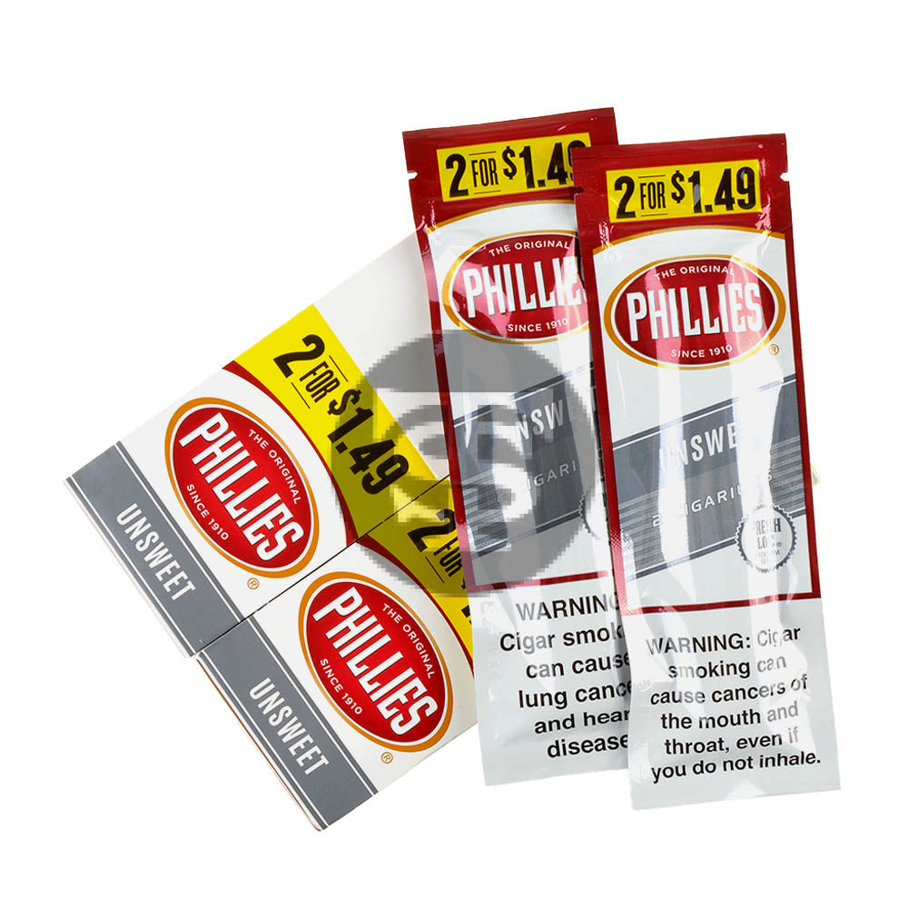 Phillies Cigarillos 2x$1.49 30 Pouches of 2 Unsweet 3