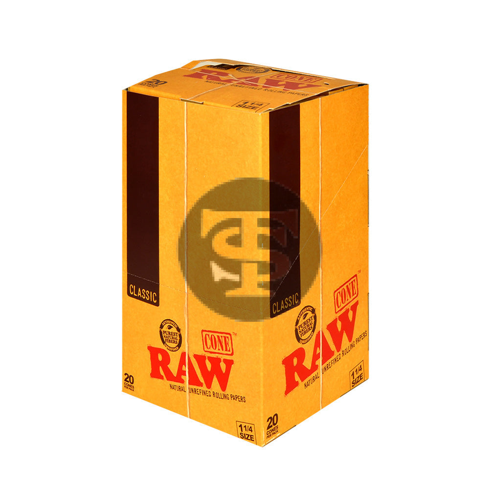 RAW Classic Pre-Rolled 1 1/4 Cones 12 Packs of 20