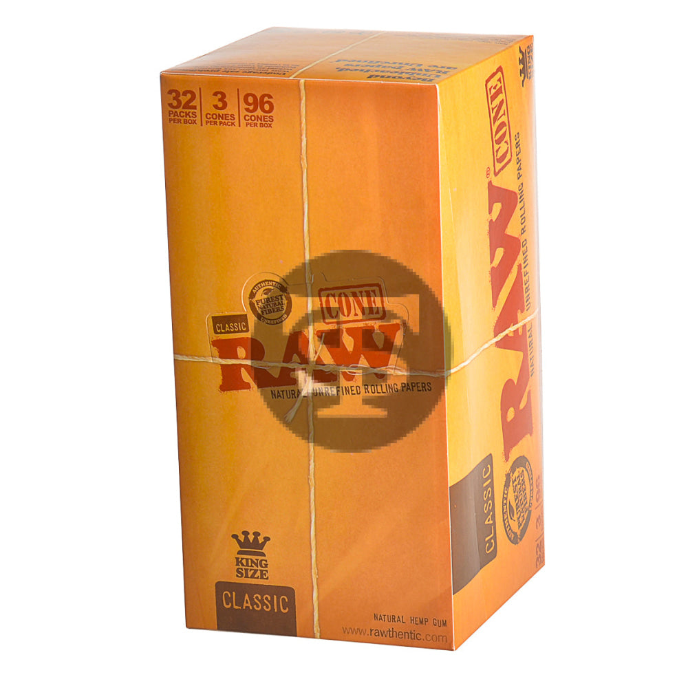 RAW Classic Pre Rolled King Size Cones 32 Packs of 3 1