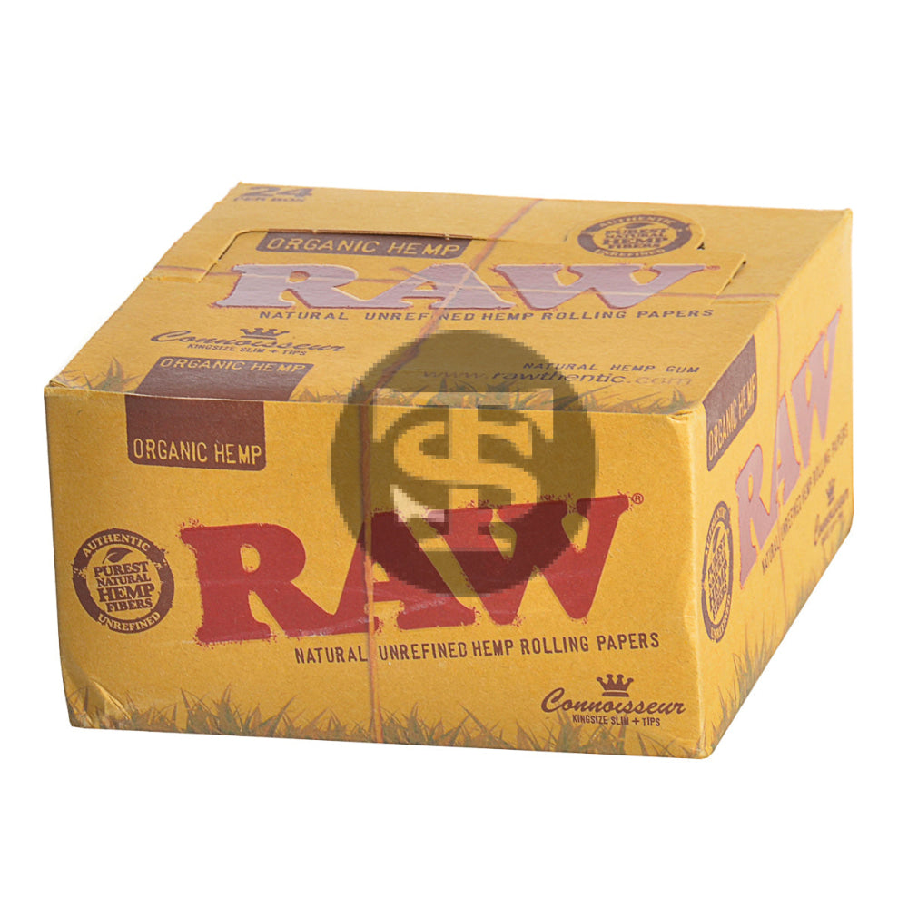 RAW Connoisseur Organic Papers With Tips King Size Slim Pack of 24 3