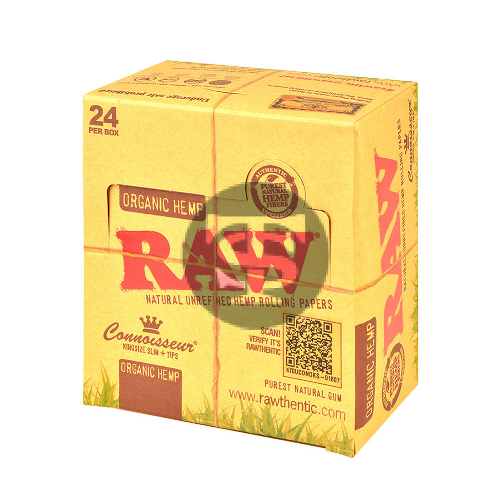 RAW Connoisseur Organic Papers With Tips King Size Slim Pack of 24 1