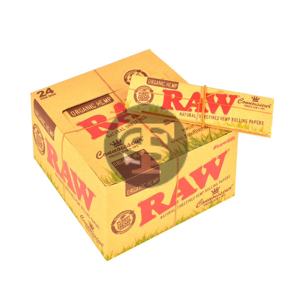 RAW Connoisseur Organic Papers With Tips King Size Slim Pack of 24 2