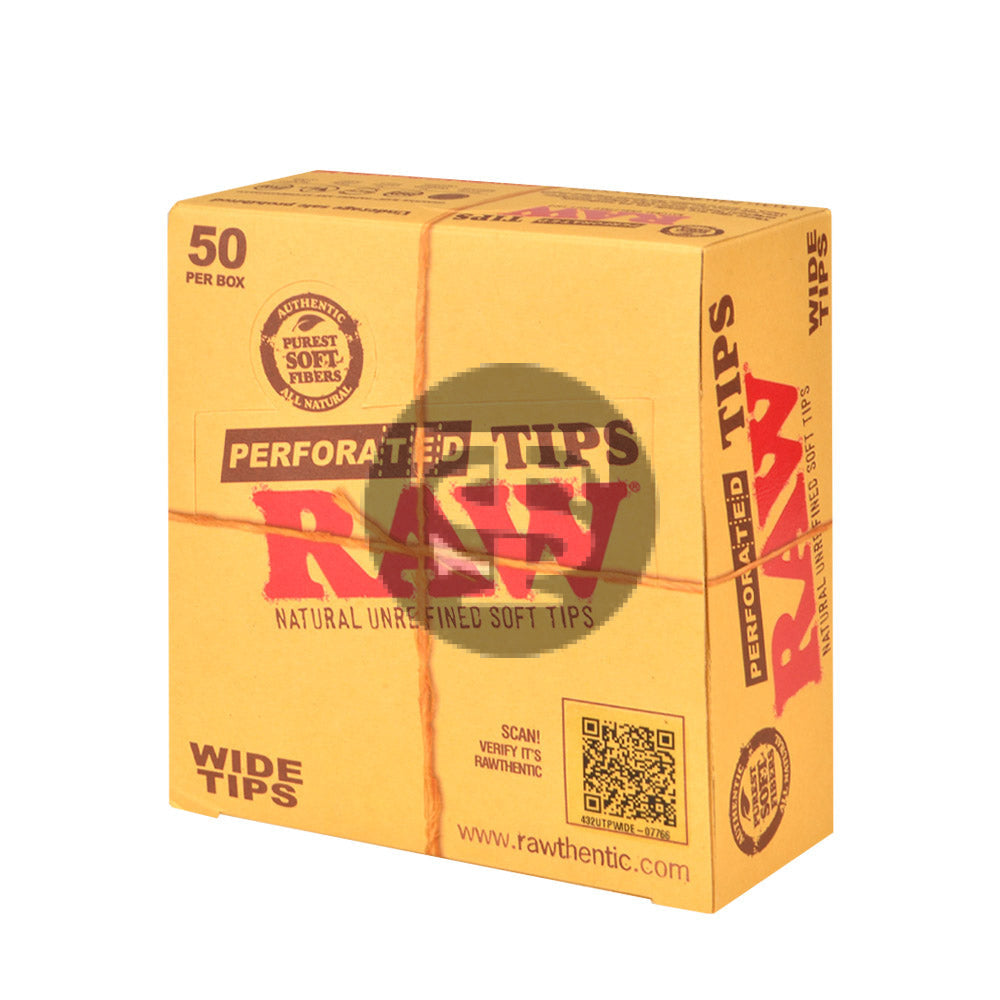 RAW Hеmp & Cotton Wide Perforated Filter Tips Pack of 50 1