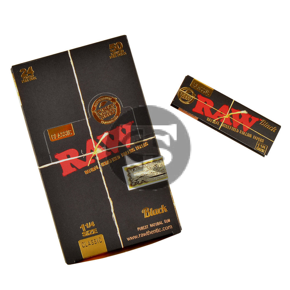 RAW Papers Black Classic 1 1/4 Pack of 24
