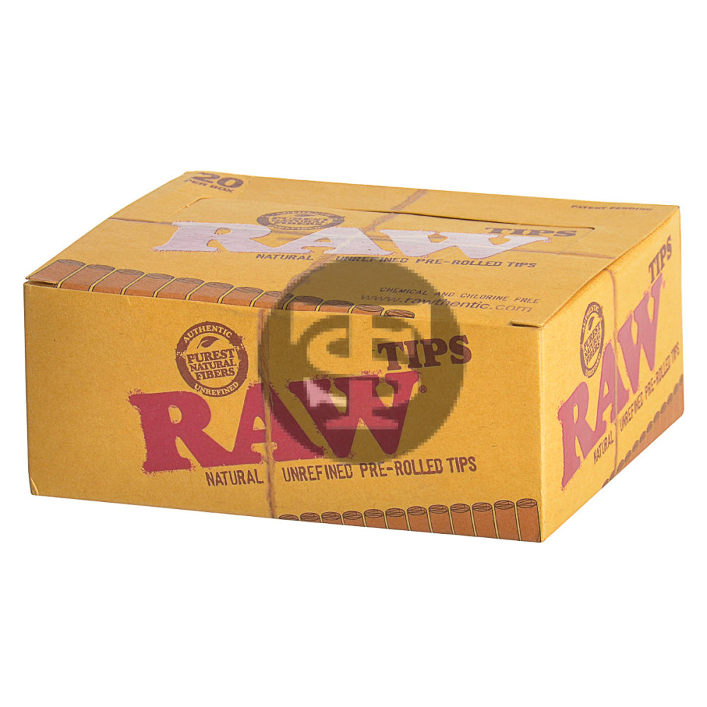 RAW Unrefined Pre Rolled Filter Tips Pack of 20 3