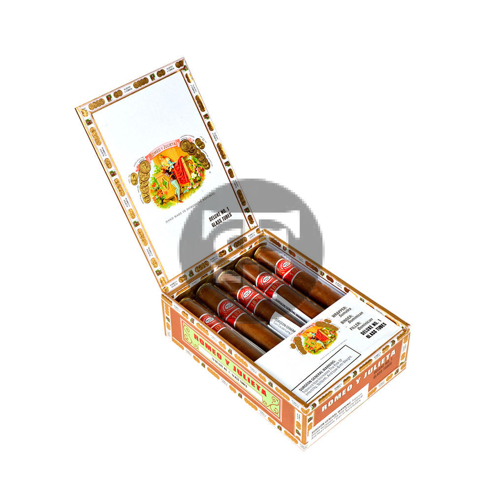 Romeo Y Julieta 1875 Deluxe 1 Glass Tubes Cigars Box of 10 5
