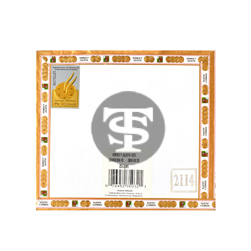 Romeo Y Julieta 1875 Exhibicion 3 Cigars Box of 25 3
