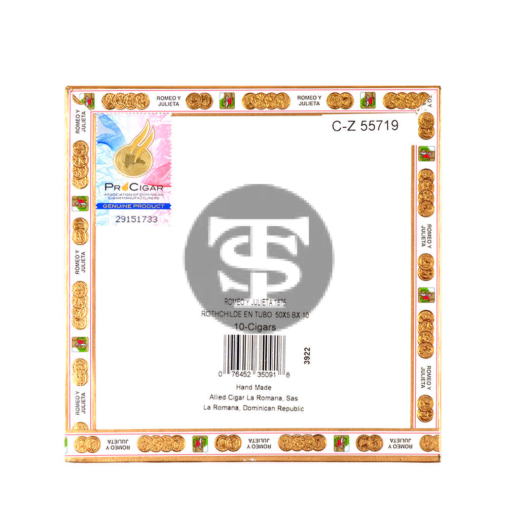 Romeo Y Julieta 1875 Rothchilde en Tubos Cigars Box of 10