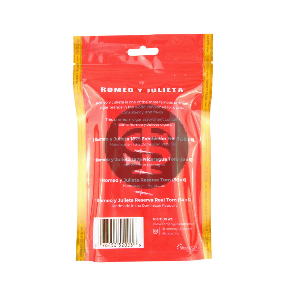 Romeo Y Julieta Freshpack Toro Cigars Sampler Pack of 4