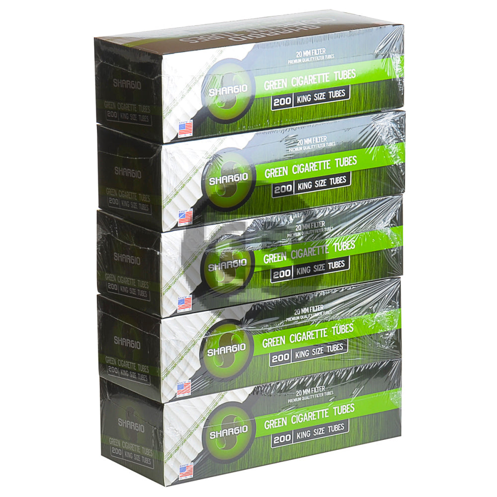 Shargio Filter Tubes King Size Green (Menthol) 5 Cartons of 200 1