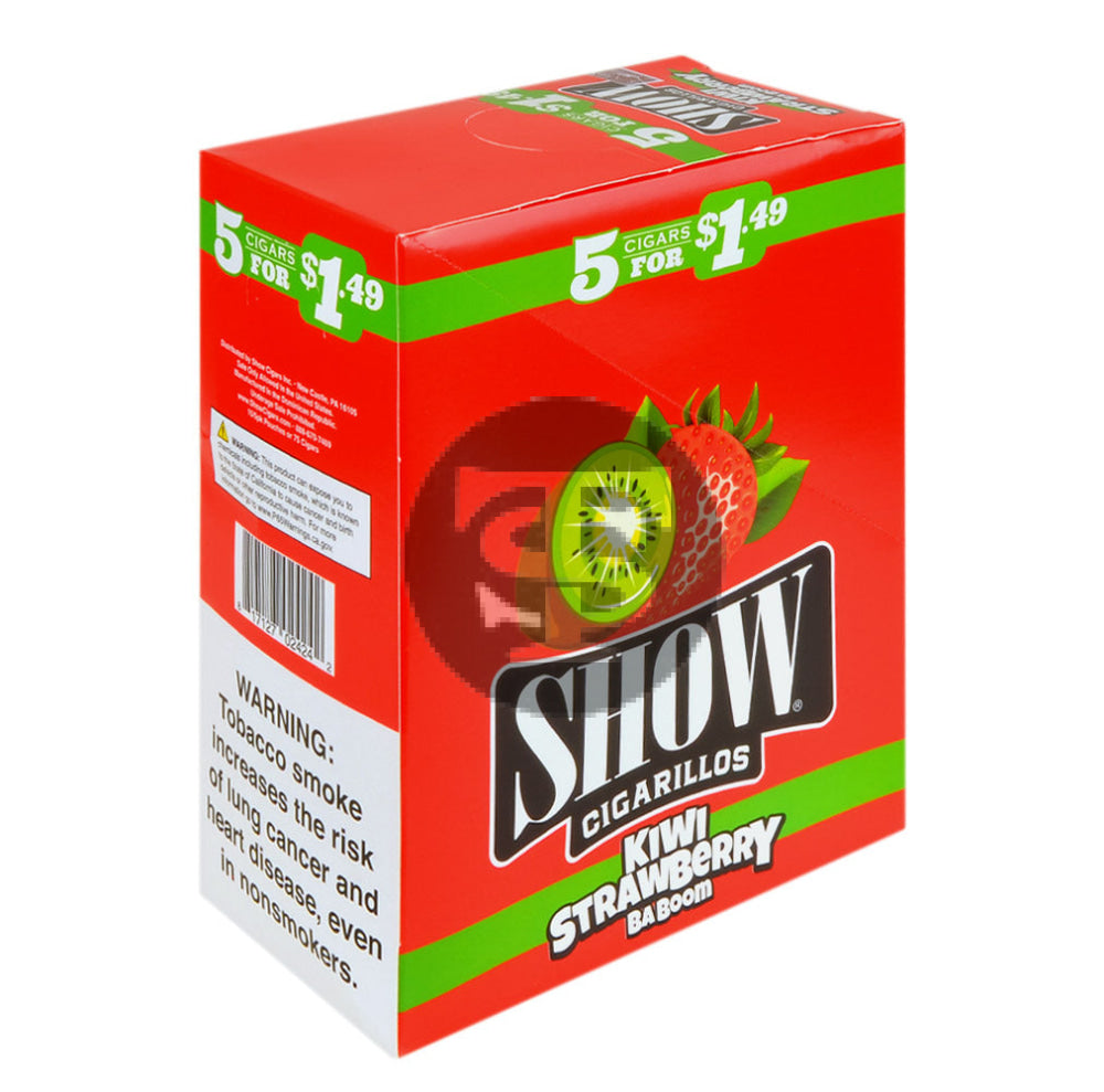 Show Cigarillos Kiwi Strawberry 15 Pouches of 5 Pre-Priced $1.49