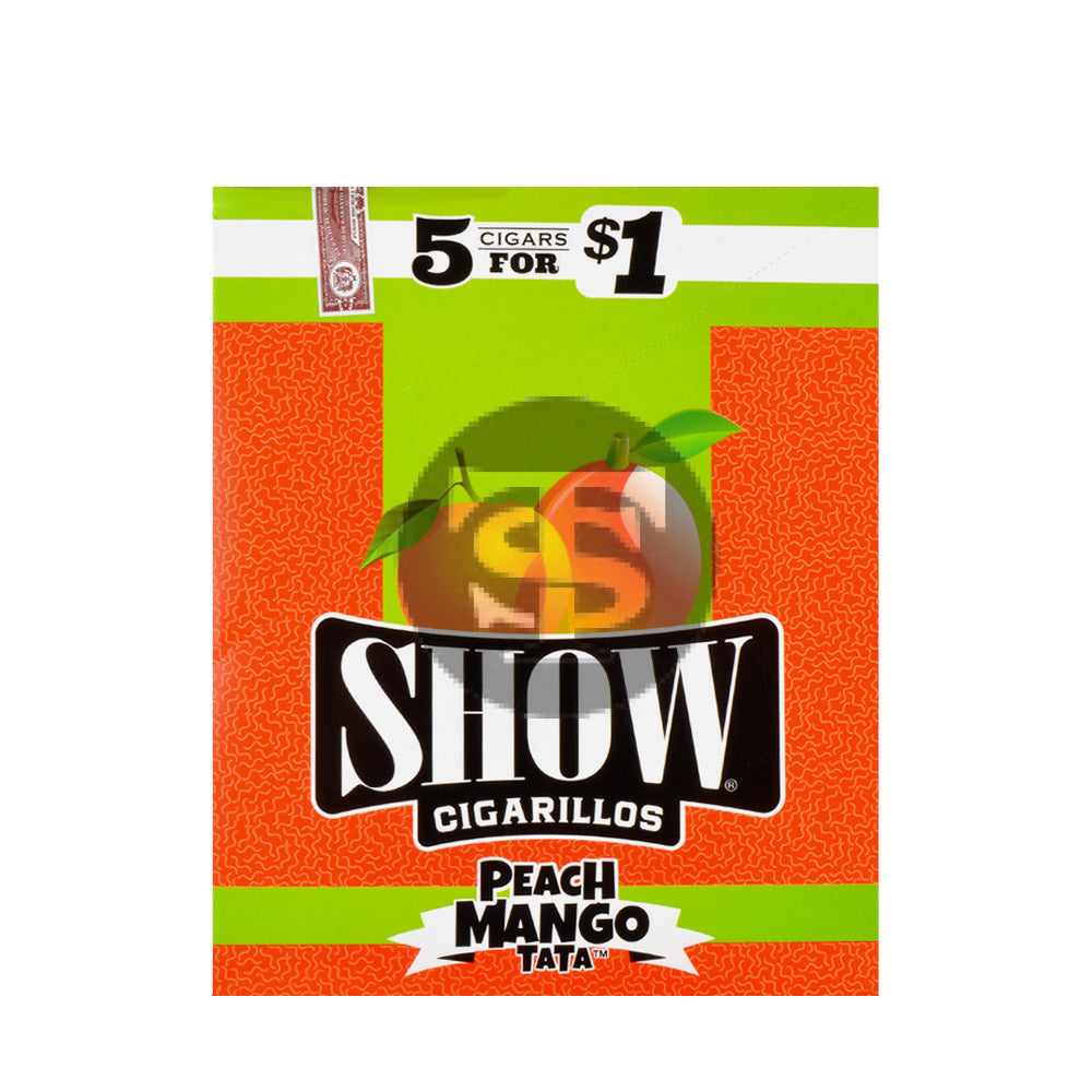Show Cigarillos Peach Mango TaTa Pre Priced 15 Pouches of 5