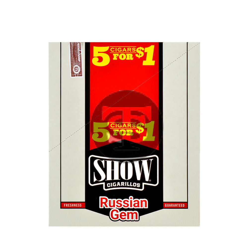 Show Cigarillos Russian Gem Pre Priced 15 Pouches of 5