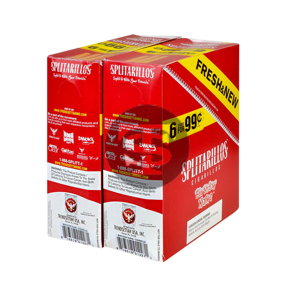 Splitarillos Cigarillos 6 For 99 Cent 15 Pouches of 6 Birthday Kake 2