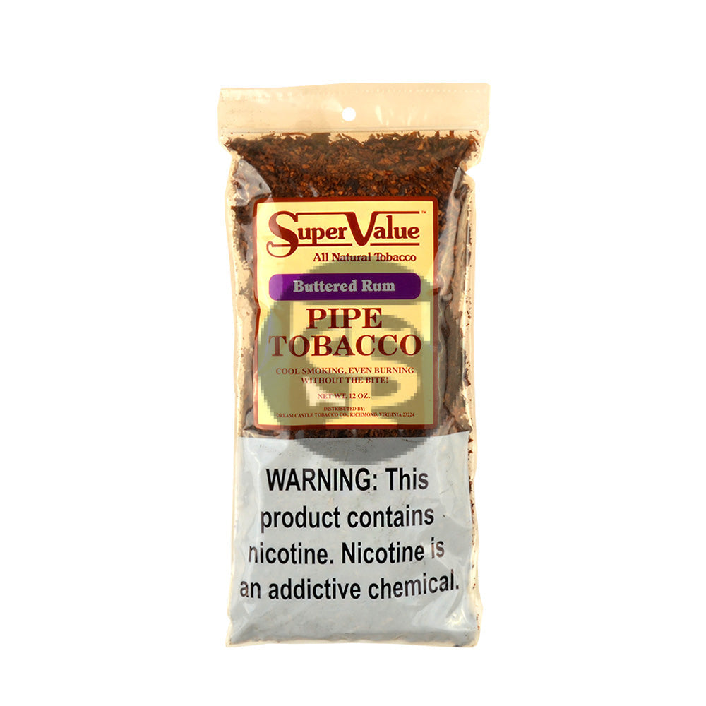 Super Value Pipe Tobacco Buttered Rum 12 oz. Bag 1