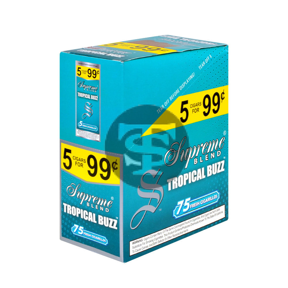 Supreme Blend Cigarillos 5 for 99 Cents Tropical Buzz 15 Packs of 5 1