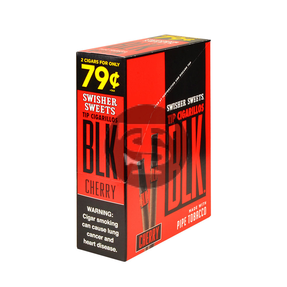 Swisher Sweets BLK Tip Cigarillos Pre Priced 2 For 79c 15 pouches of 2 Cherry 1