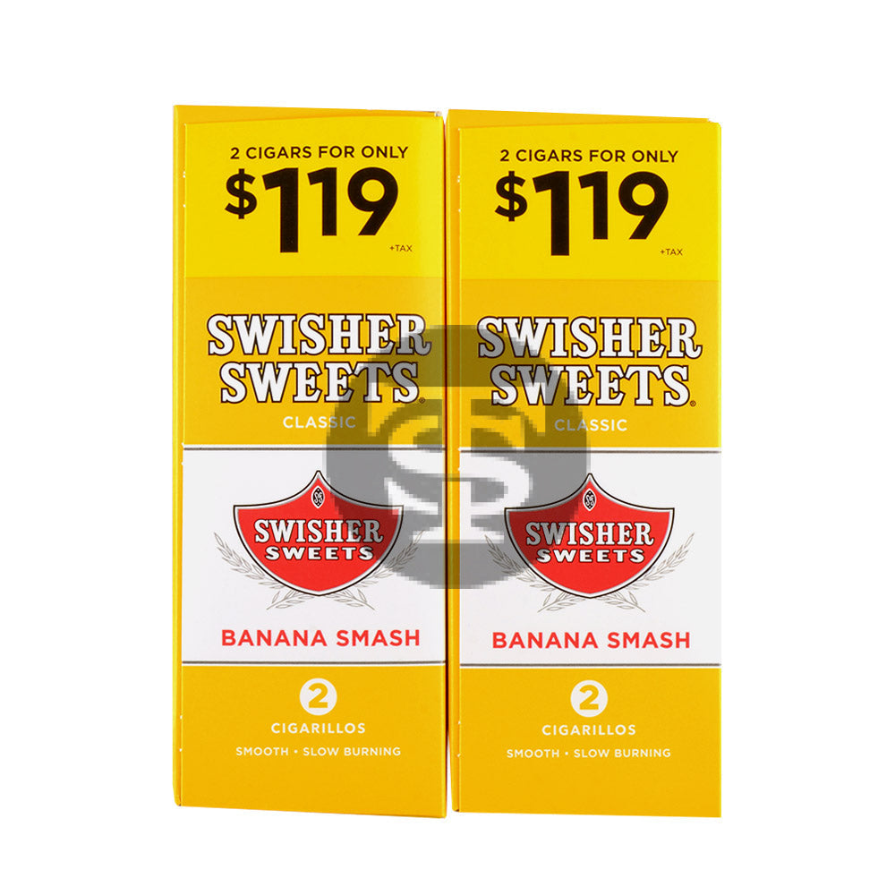 Swisher Sweets Cigarillos $1.19 Pre Priced 30 Packs of 2 Cigars Banana Smash