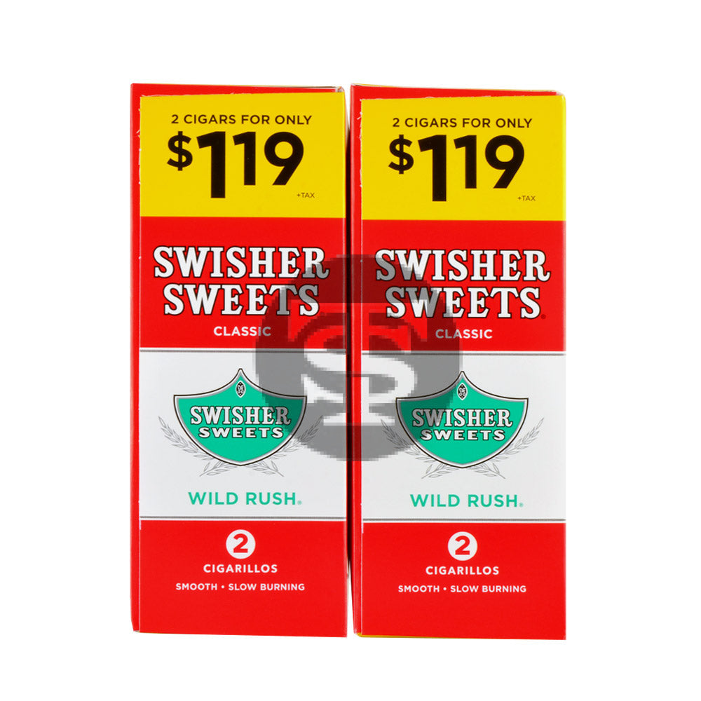 Swisher Sweets Cigarillos $1.19 Pre Priced 30 Packs of 2 Cigars Wild Rush