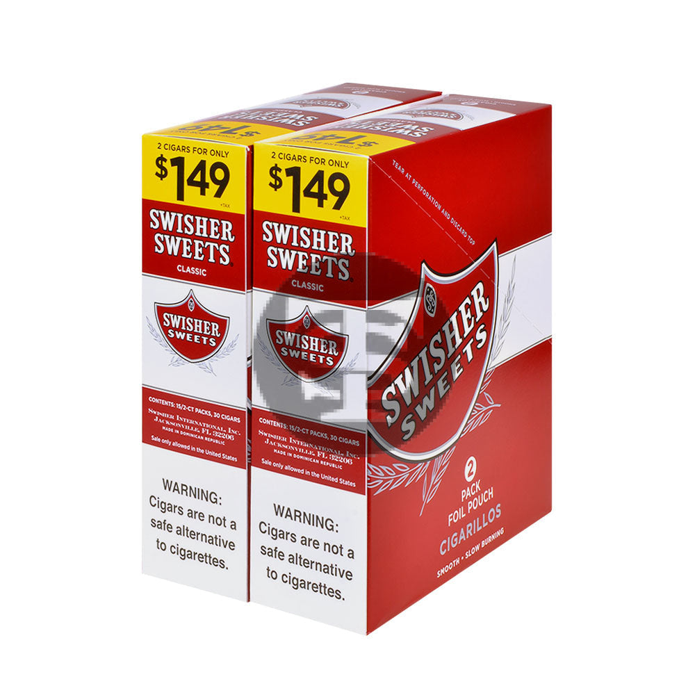 Swisher Sweets Cigarillos 1.49 Pre Priced 30 Packs of 2 Cigars Regular 2