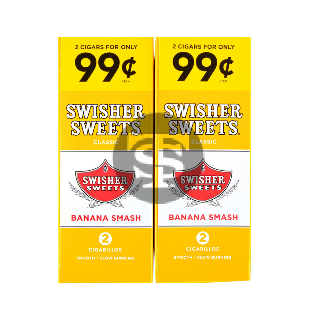 Swisher Sweets Cigarillos 99 Cent Pre Priced 30 Packs of 2 Cigars Banana Smash