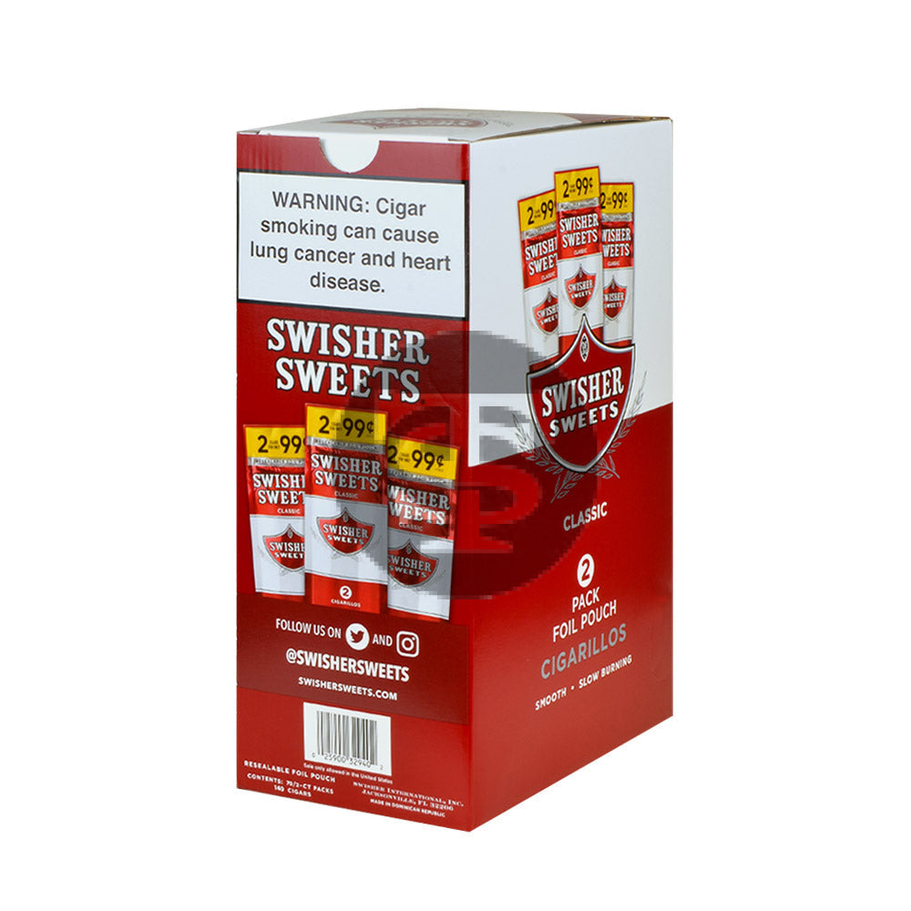 Swisher Sweets Cigarillos 99 Cent Pre Priced 70 Packs of 2 Cigars Regular