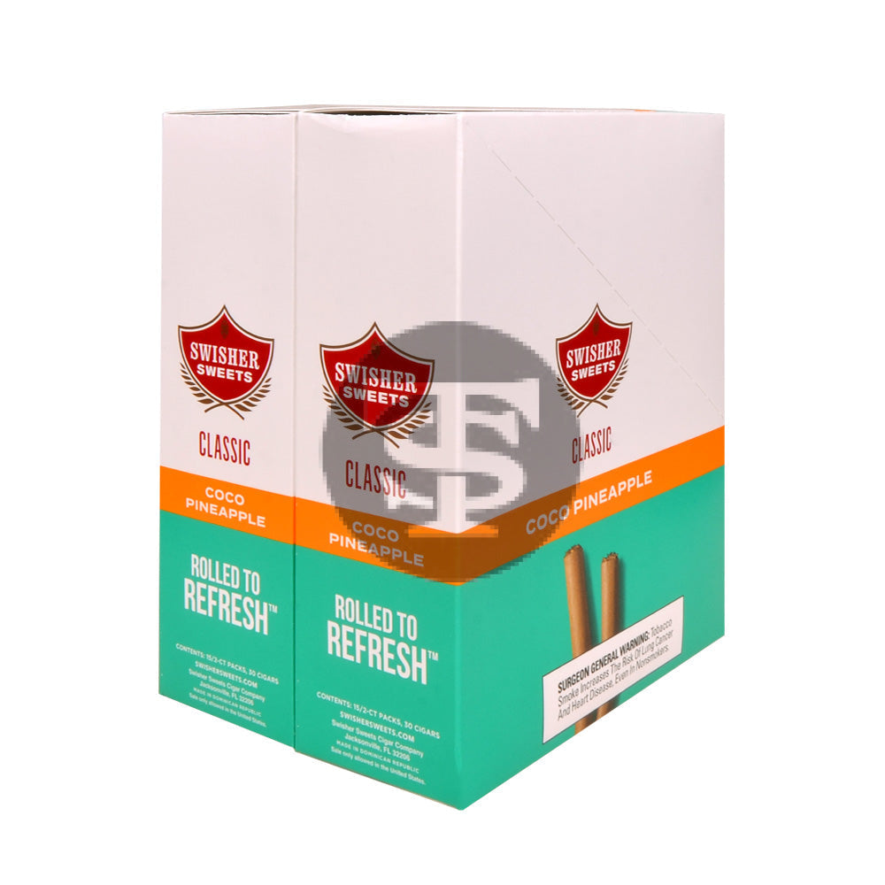 Swisher Sweets Classic Cigarillos $1.39 Pre Priced 30 Packs of 2 Cigars Coco Pineapple