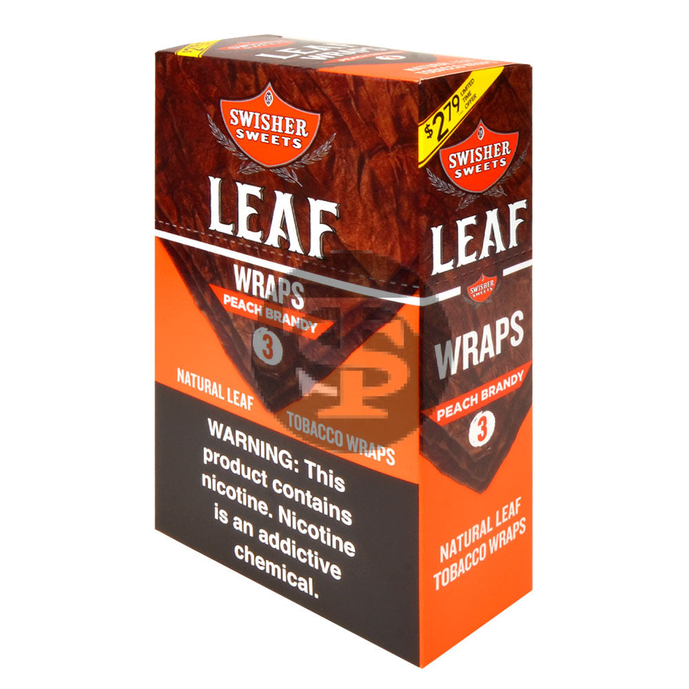 Swisher Sweets Leaf Wraps $2.79 Peach Brandy 10 packs of 3