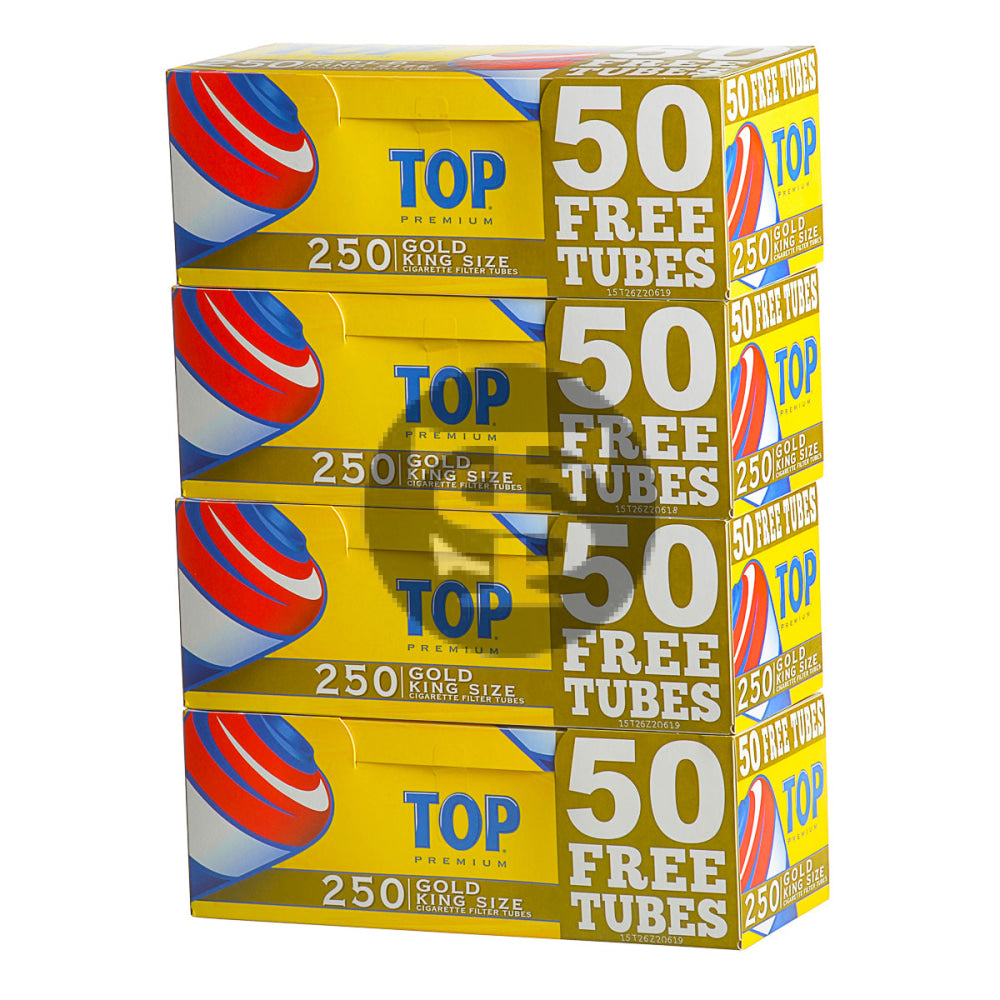 Top Premium Filter Tubes King Size Gold (Light) 4 Cartons of 250 1