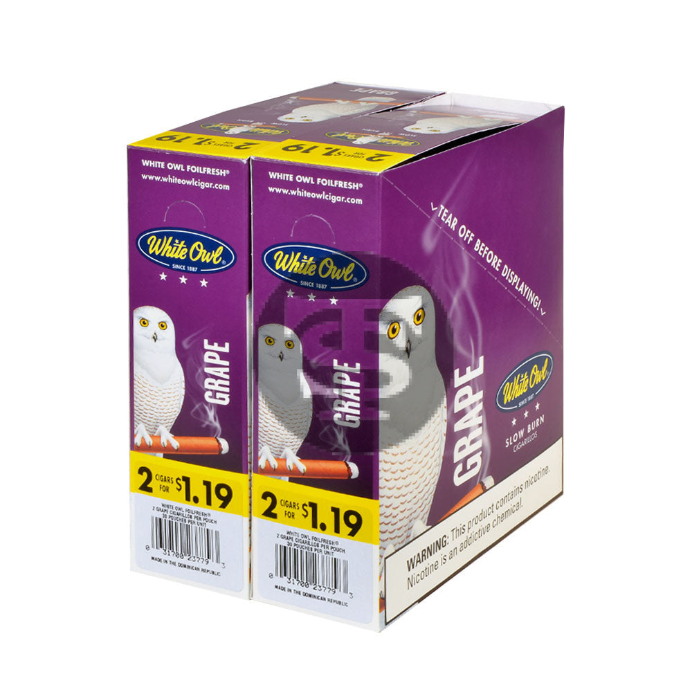 White Owl Cigarillos $1.19 Pre Priced 30 Packs of 2 Cigars Grape