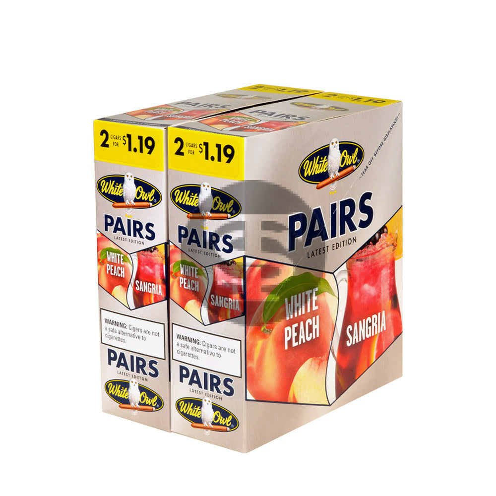 White Owl Cigarillos $1.19 Pre Priced 30 Packs of 2 Cigars White Peach & Sangria