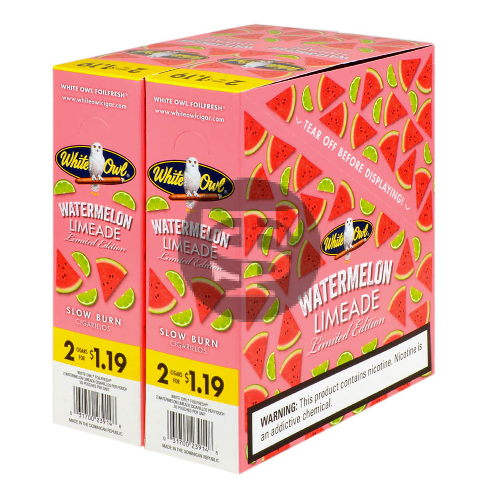 White Owl Cigarillos $1.19 Pre Priced 30 Packs of 2 Cigars Watermelon Limeade