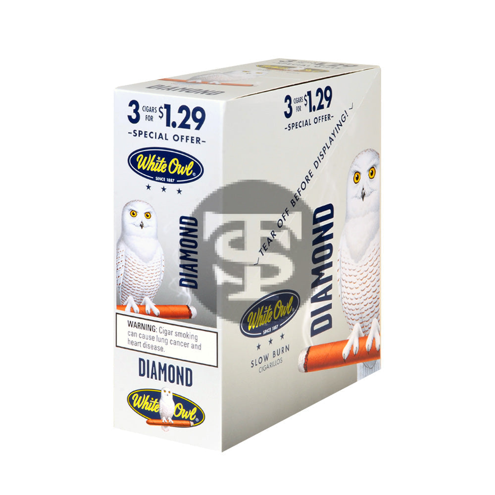 White Owl Cigarillos 1.29 Pre Priced 15 Packs of 3 Cigars Diamond