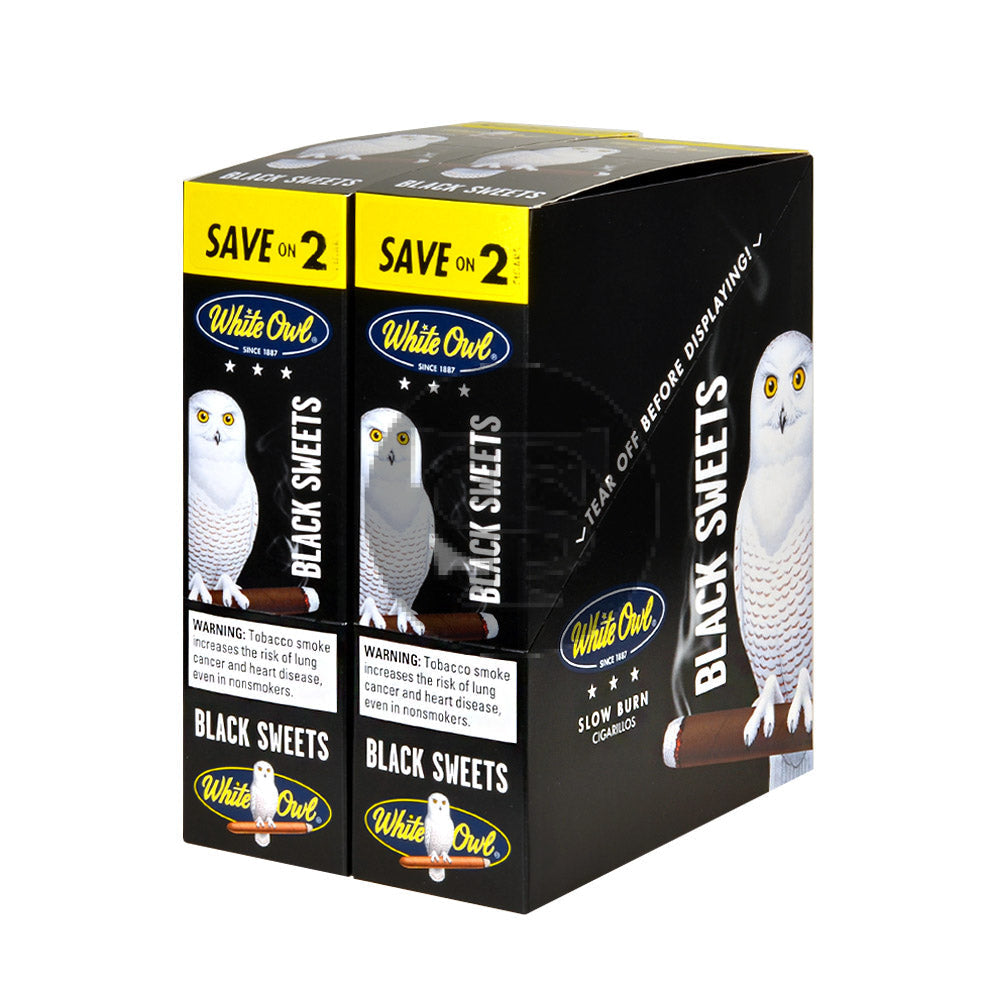 White Owl Cigarillos 30 Packs of 2 Cigars Black Sweets