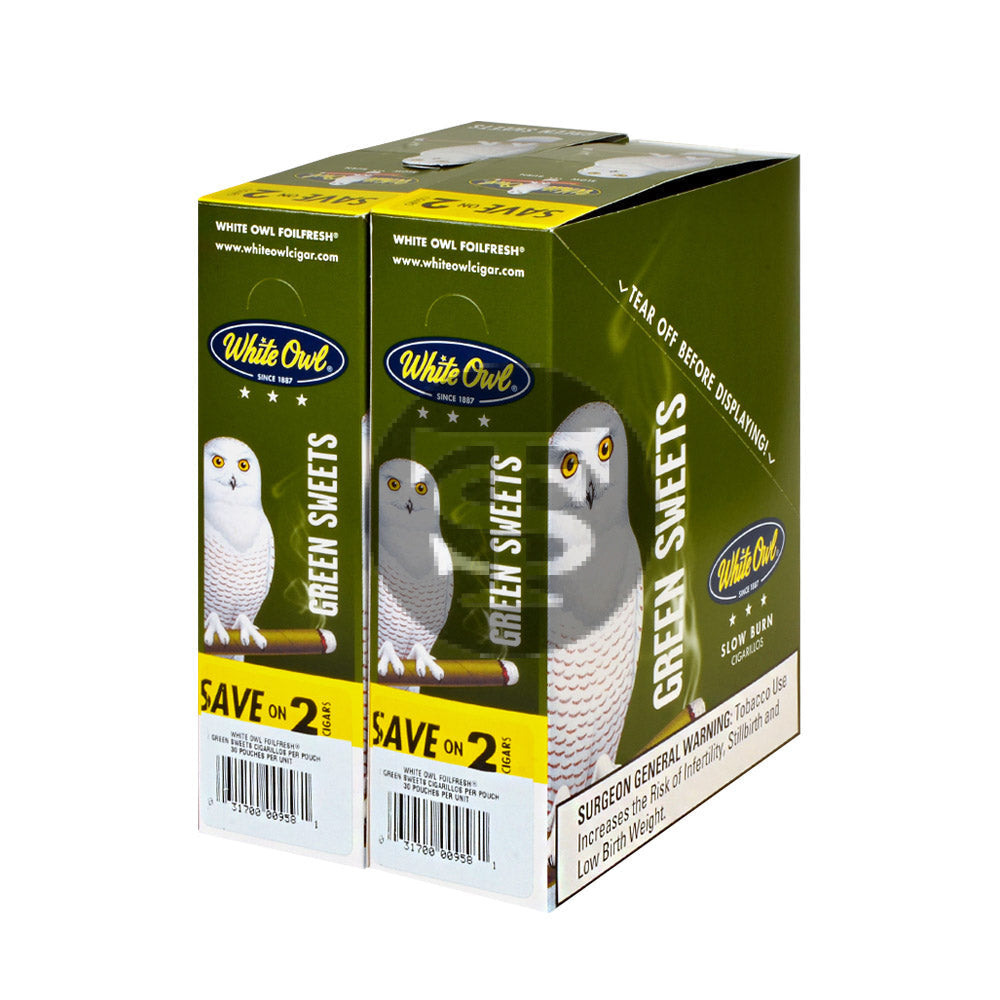 White Owl Cigarillos 30 Packs of 2 Cigars Green Sweets 2