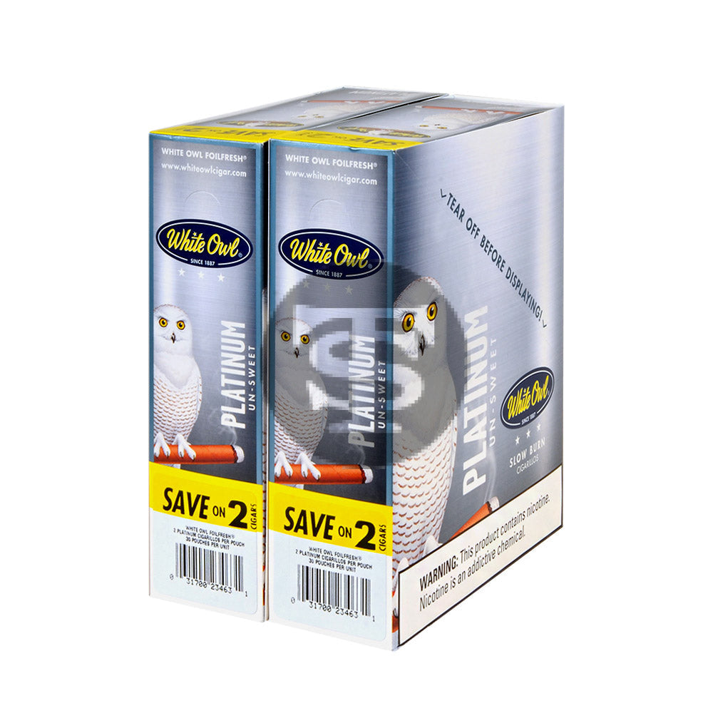 White Owl Cigarillos 30 Packs of 2 Cigars Platinum 2