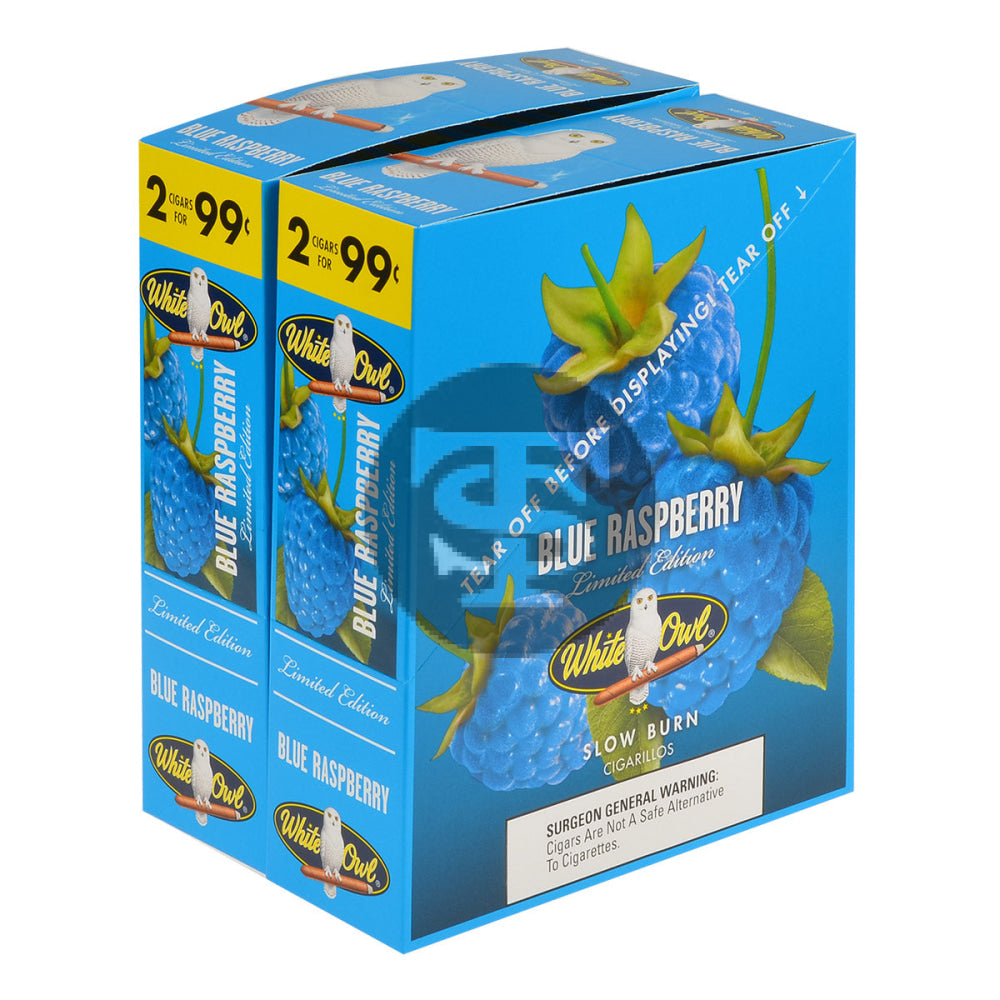 White Owl Cigarillos 99 Cent Pre Priced 30 Packs of 2 Cigars Blue Raspberry 1