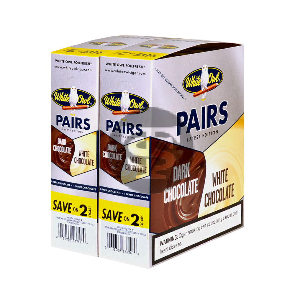 White Owl Cigarillos 99 Cent Pre Priced 30 Packs of 2 Cigars Dark & White Chocolate