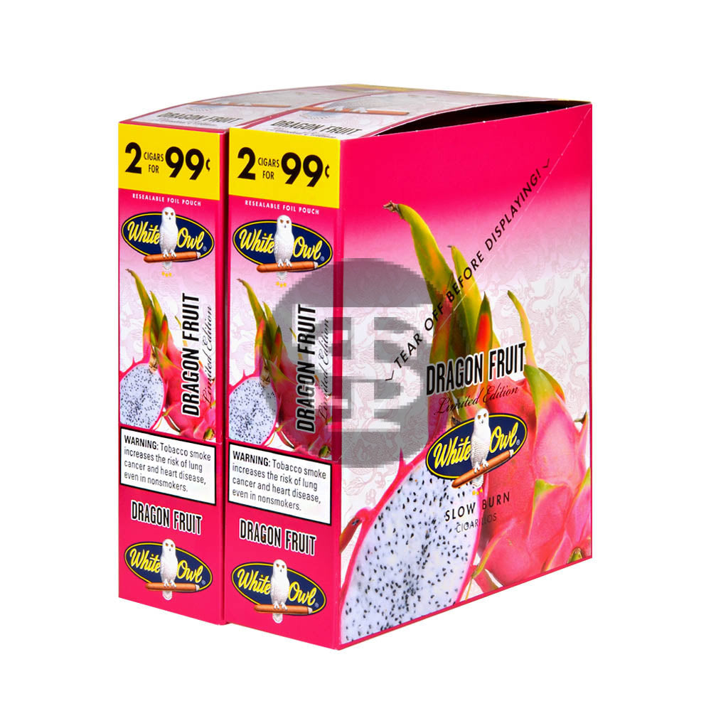 White Owl Cigarillos 99 Cent Pre Priced 30 Packs of 2 Cigars Dragon Fruit