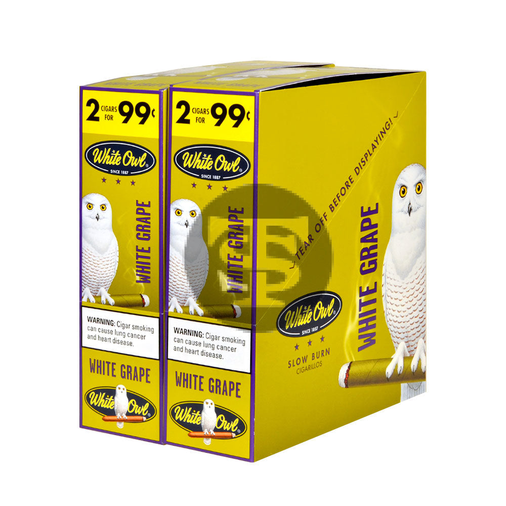 White Owl Cigarillos 99 Cent Pre Priced 30 Packs of 2 Cigars White Grape