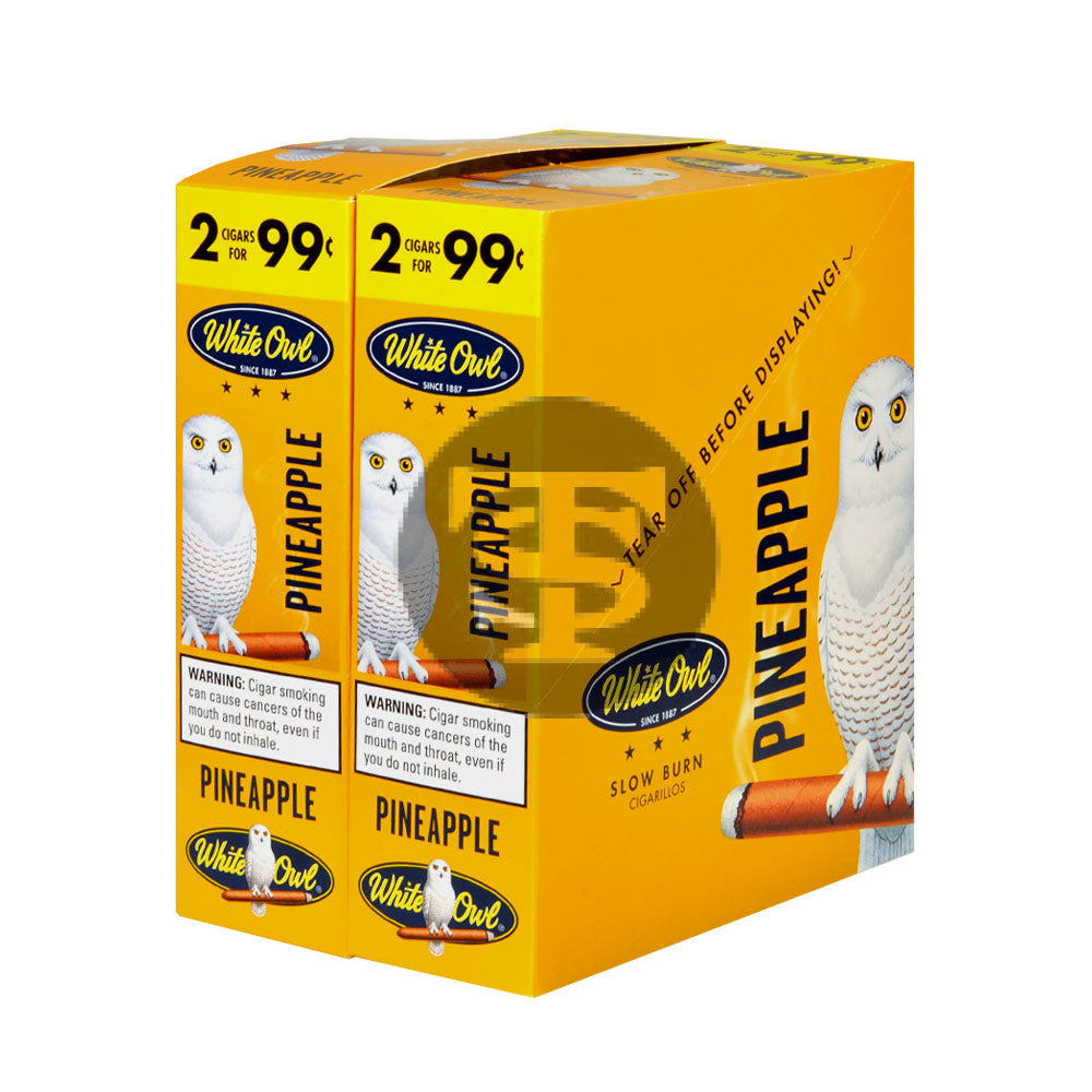 White Owl Cigarillos 99 Cent Pre Priced 30 Packs of 2 Cigars Pineapple