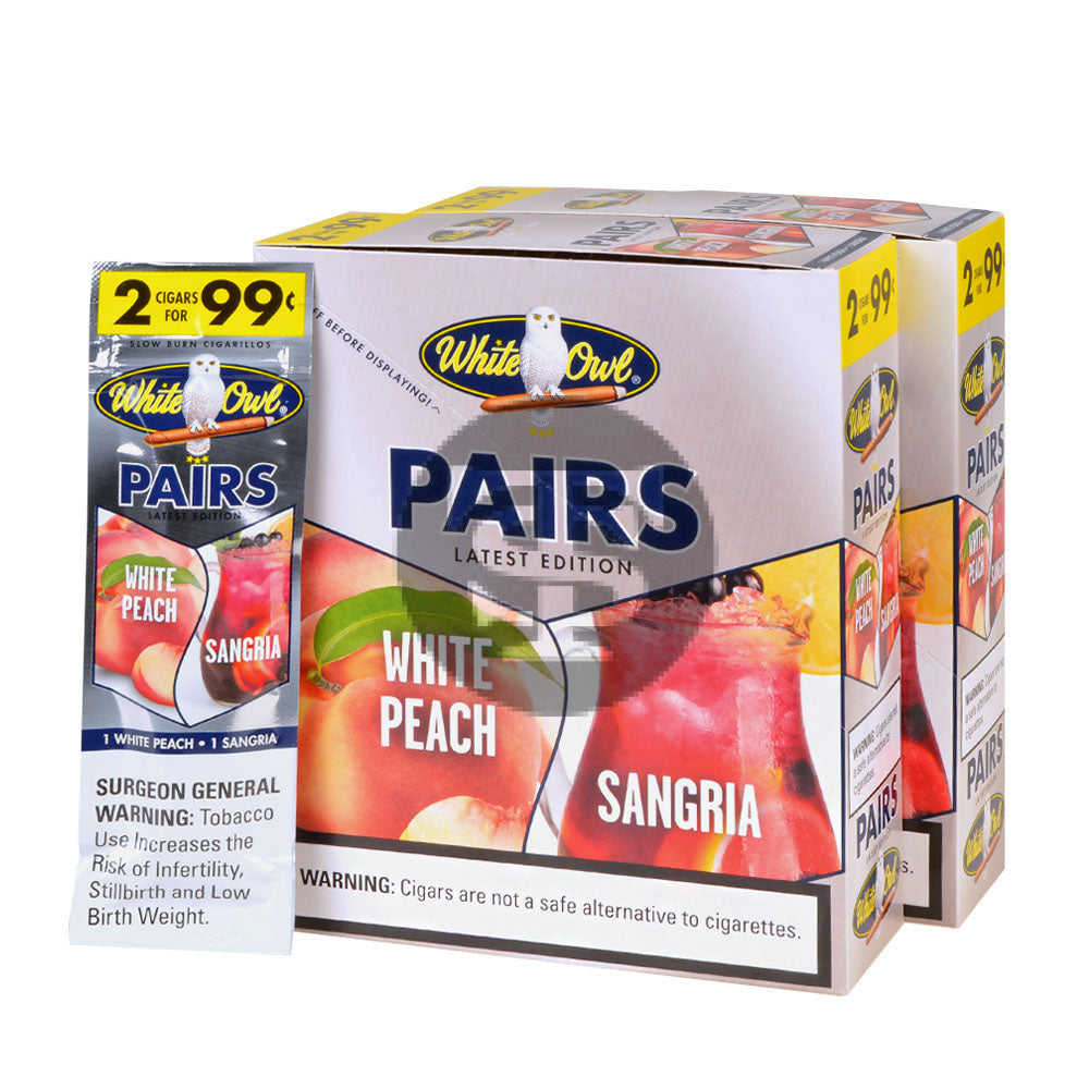 White Owl Cigarillos 99 Cent Pre Priced 30 Packs of 2 Cigars Sangria & White Peach 3